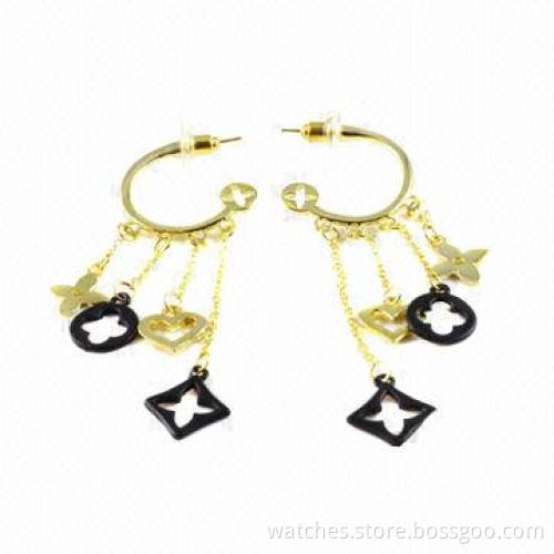 Drop Earrings with Plating, Unique Design, Made of Metal, Prom Jewelry, OEM/ODM Orders Welcomed